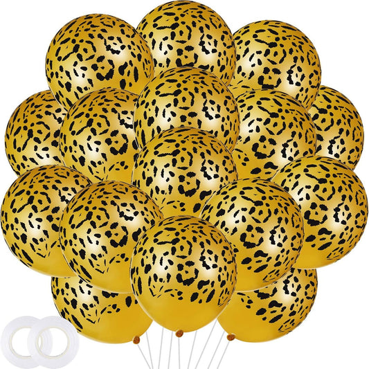 60 Pcs Cheetah Balloons Gold Leopard Print Balloons 12 Inch Spots Latex Leopard Animal Party avors or Saari V1259-DP01-E-468