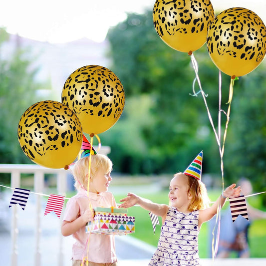 60 Pcs Cheetah Balloons Gold Leopard Print Balloons 12 Inch Spots Latex Leopard Animal Party avors or Saari V1259-DP01-E-468