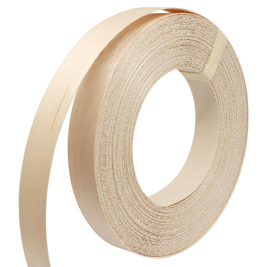 Biaungdo Birch Edge Banding 7/8 Inch x 50ft, Wood Veneer Roll Tape Banding Pre-Glued, Iron-on Veneer Edging V1259-DP01-E-47
