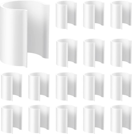 16 Pcs White Pool Cover Clips or Above Ground Pools PVC Clamps or Swimming Pool Wind Guard Cover Clips or V1259-DP01-E-473