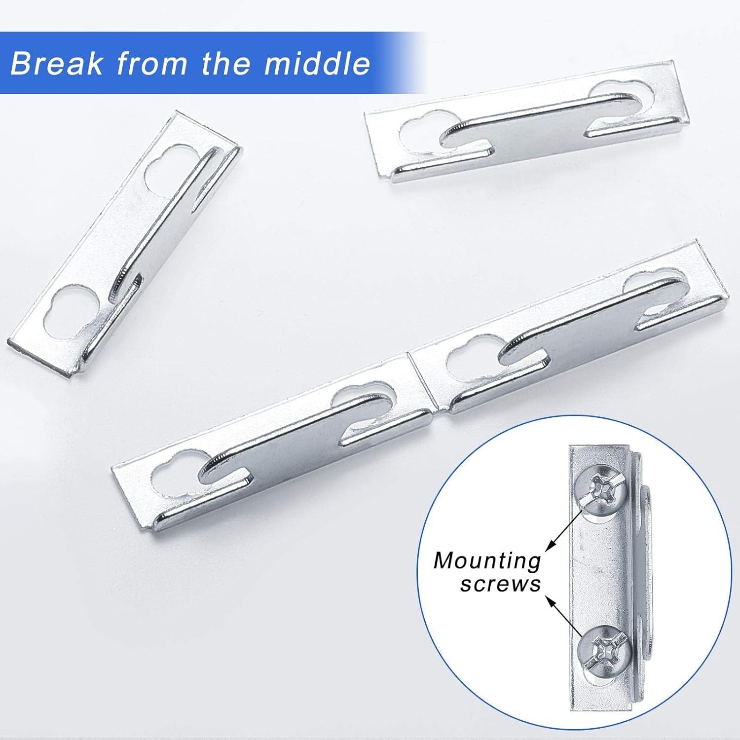 Curtain Rod Brackets & Hooks Accessories - Adjustable Sets with Screws & Support Hangers or Home & Kitchen V1259-DP01-E-477