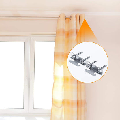 Curtain Rod Brackets & Hooks Accessories - Adjustable Sets with Screws & Support Hangers or Home & Kitchen V1259-DP01-E-477