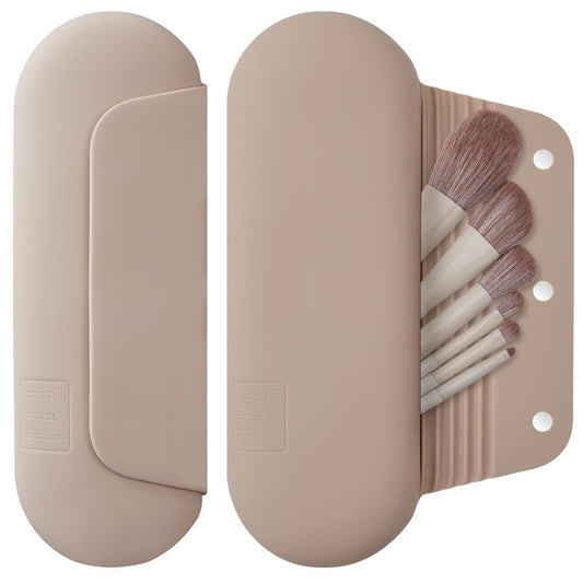 Silicone Makeup Brush Holder Travel Cosmetic Bag: Sot Portable Cosmetic ace Brushes Holder with Upgrade V1259-DP01-E-482