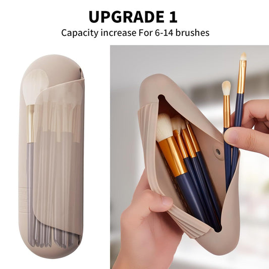 Silicone Makeup Brush Holder Travel Cosmetic Bag: Sot Portable Cosmetic ace Brushes Holder with Upgrade V1259-DP01-E-482