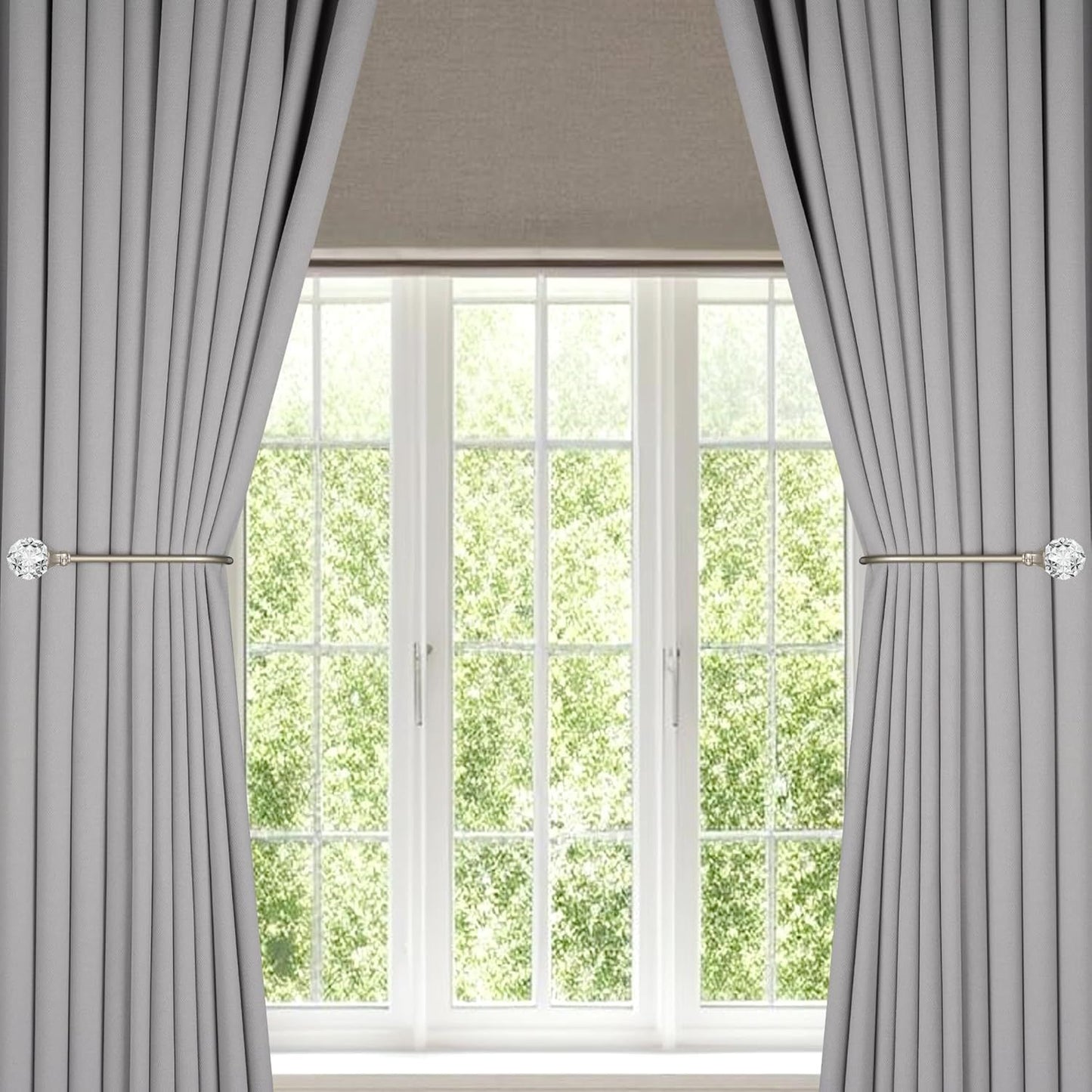 Upgraded Curtain Tiebacks Set o 2 - Wall Mounted Heavy Duty Adjustable Curtain Holdbacks or Heavy V1259-DP01-E-488