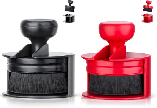Tire Shine Applicator,Vegan Tire Shine Brush with Stand or Auto Detailing Cleaning Service (Black+Red) V1259-DP01-E-491