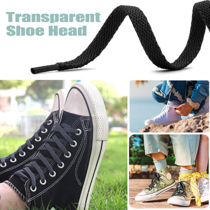 2 Pair lat Shoe laces 5/16" Wide Shoelaces or Athletic Running Sneakers Shoes Boot Strings V1259-DP01-E-494
