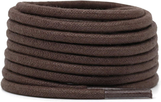 Round Cotton Waxed Shoelaces: 7/50 Inches Dress Shoe Laces or Boot 2 Pair V1259-DP01-E-495