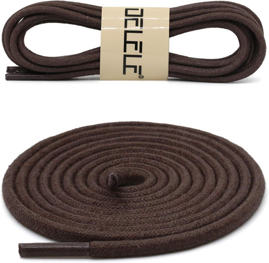 Round Cotton Waxed Shoelaces: 7/50 Inches Dress Shoe Laces or Boot 2 Pair V1259-DP01-E-495