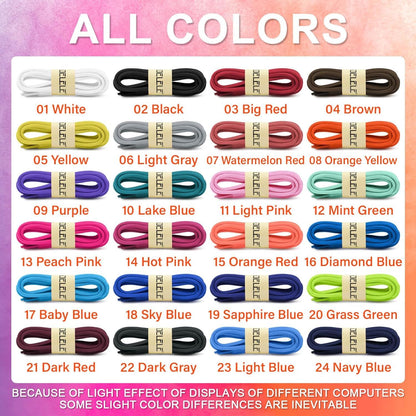 Oval Athletic Shoelaces Thick 4MM Hal Round Shoe Laces Strings 2 Pair V1259-DP01-E-497