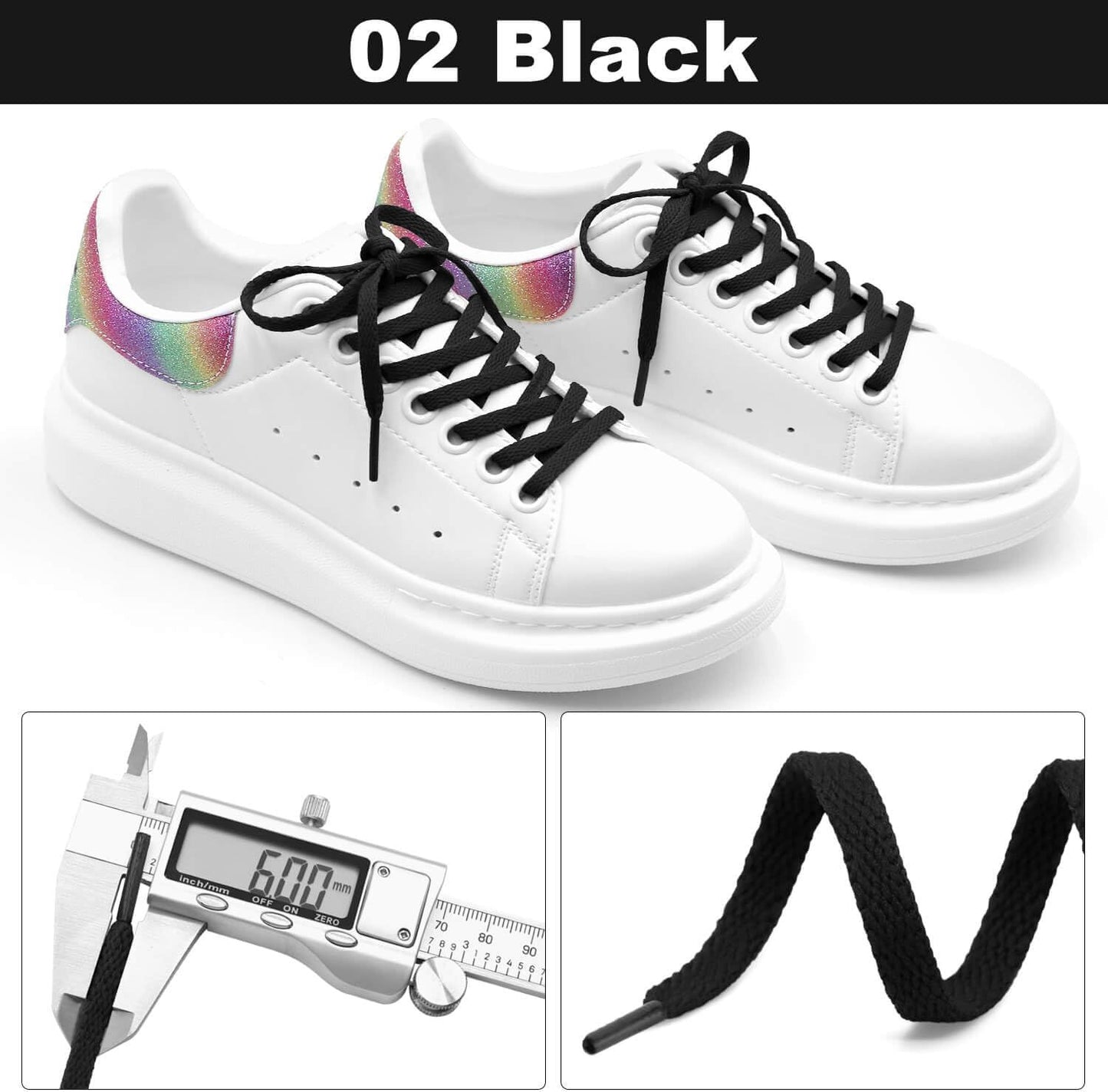 lat Shoe Laces or Sneakers: 6/25 inch Narrow Athletic Shoelaces 2 Pair V1259-DP01-E-498