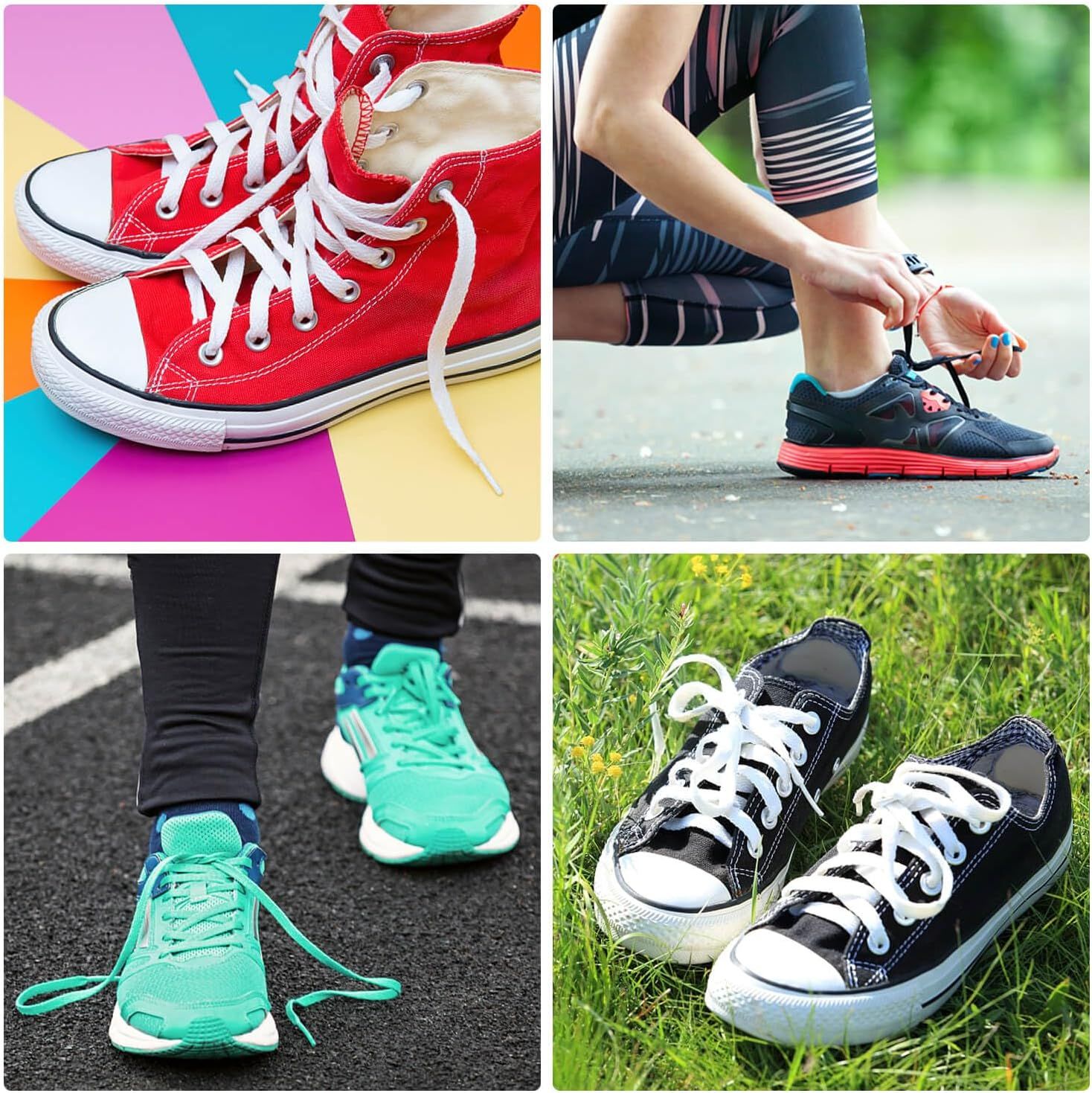 lat Shoe Laces or Sneakers: 6/25 inch Narrow Athletic Shoelaces 2 Pair V1259-DP01-E-498