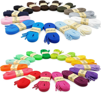 Solid lat Shoe Laces: Hollow Thick Shoelaces or Sneakers 2 Pair V1259-DP01-E-499