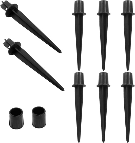 Biaungdo 8 Pack Metal Stakes, 5.3 Inch Solar Light Replacement Stakes, Black Outdoor Ground Stake for Yard V1259-DP01-E-5
