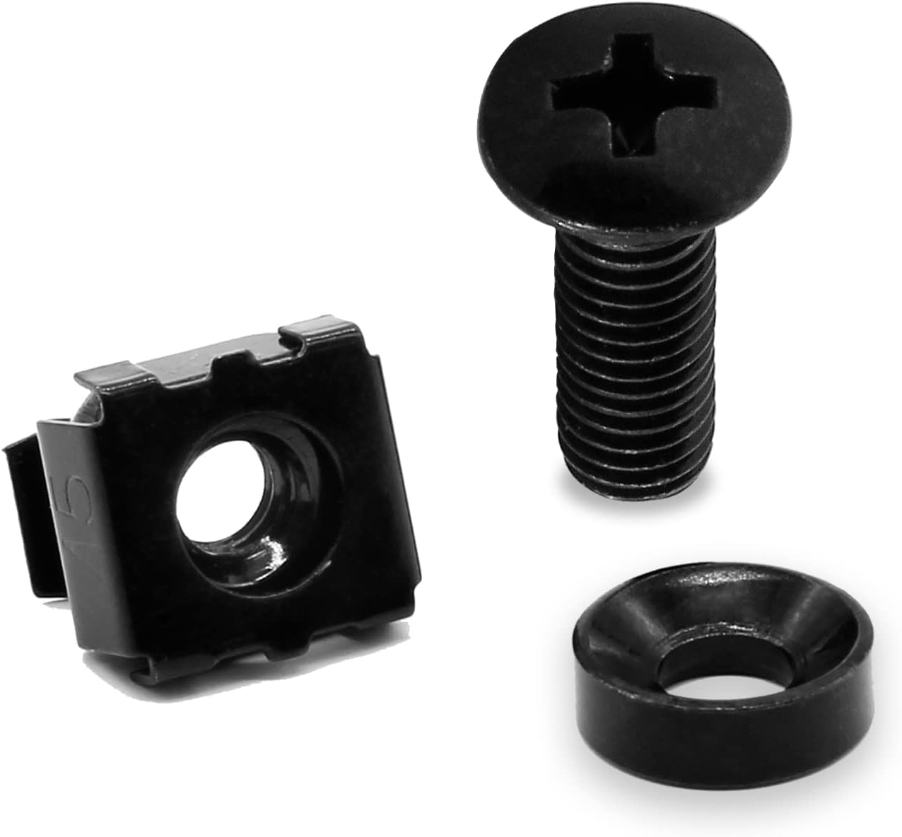 Biaungdo 30 Pcs M5 x 16mm Rack Screws and Cage Nuts, Computer Rack Mount Cage Screws & Nuts & Washers for V1259-DP01-E-50