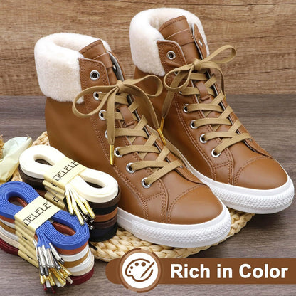 lat Waxed Cotton Shoelaces: Wax Shoe Laces or Sneakers Boot 2 Pair V1259-DP01-E-500