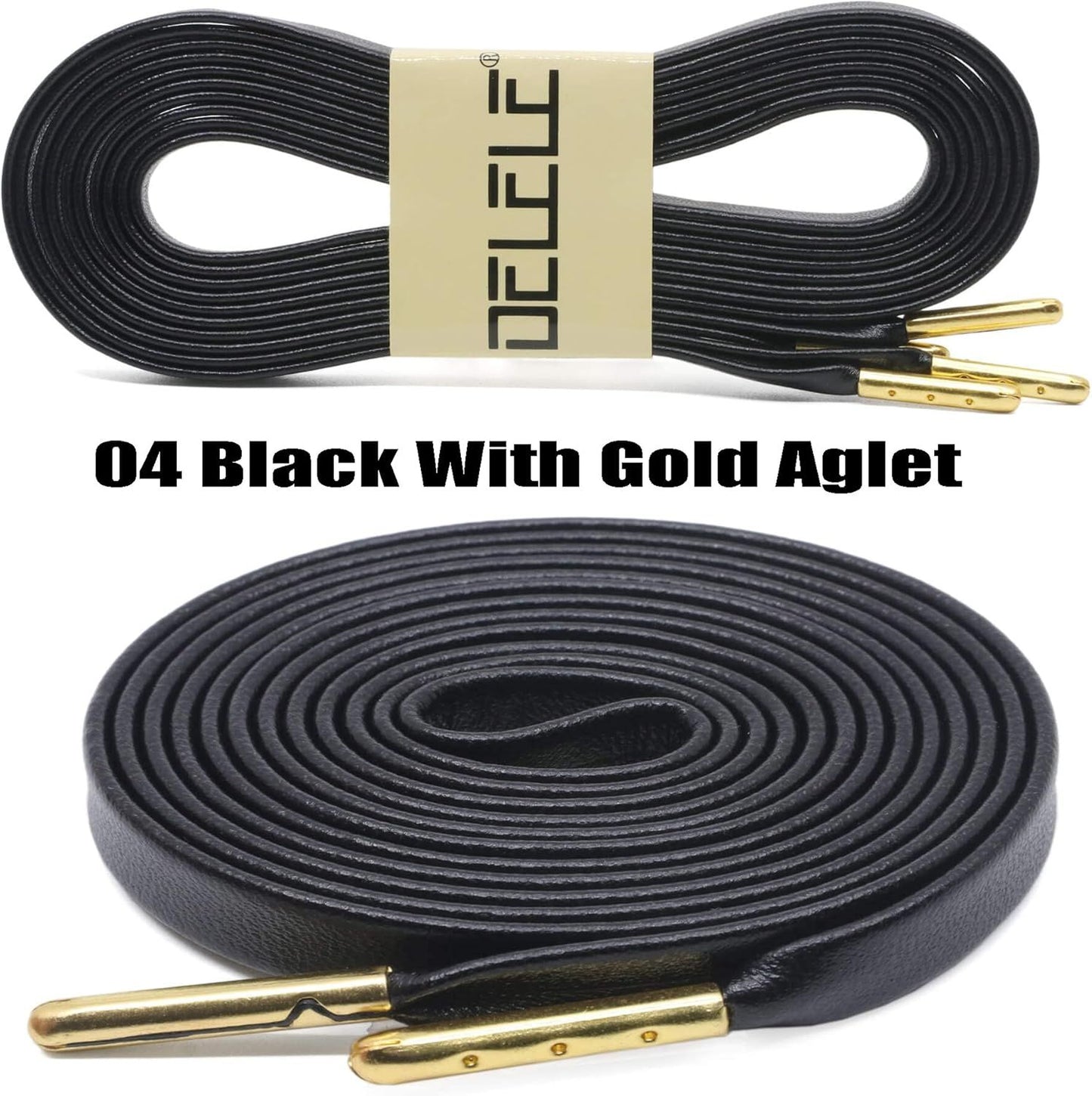 lat PU Leather Laces: Waterproo Shoelaces or Sneakers Boot 2 Pair V1259-DP01-E-501