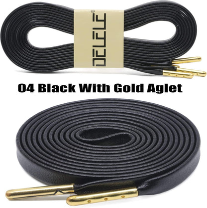 lat PU Leather Laces: Waterproo Shoelaces or Sneakers Boot 2 Pair V1259-DP01-E-501
