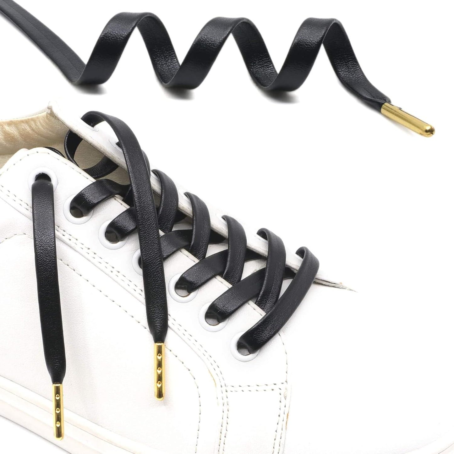 lat PU Leather Laces: Waterproo Shoelaces or Sneakers Boot 2 Pair V1259-DP01-E-501