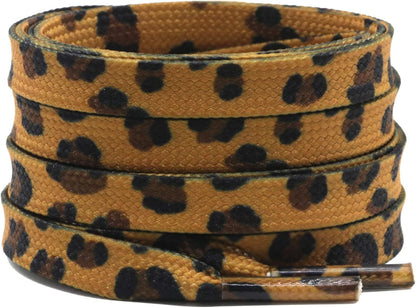 Animal Print lat Shoelaces: Colored Pattern Sneakers Shoe Laces 2 Pair V1259-DP01-E-502