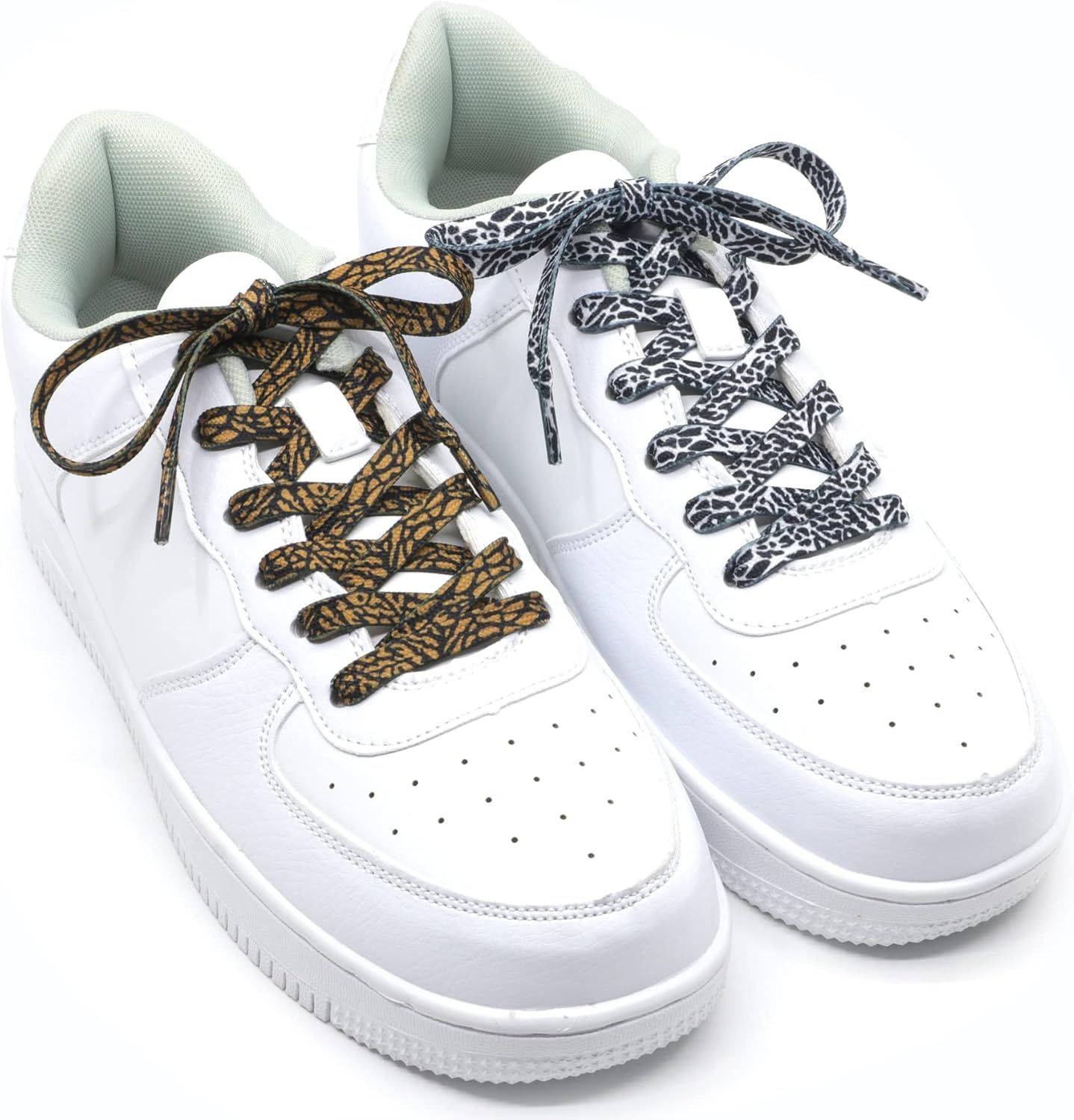 Animal Print lat Shoelaces: Colored Pattern Sneakers Shoe Laces 2 Pair V1259-DP01-E-502