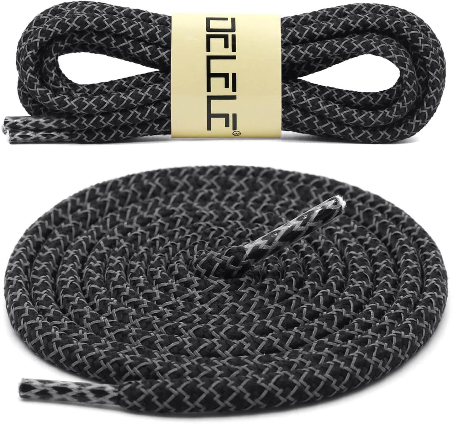 2 Pairs 4/25" Thick Round Relective Shoe Laces Saety Highlight Rope V1259-DP01-E-503