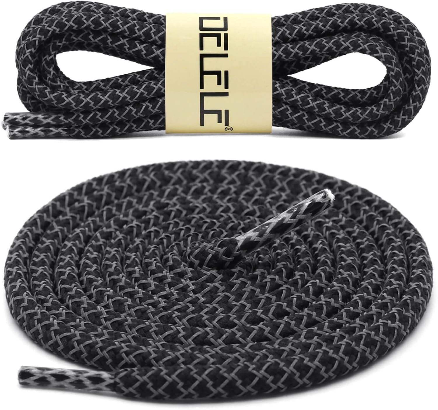 2 Pairs 4/25" Thick Round Relective Shoe Laces Saety Highlight Rope V1259-DP01-E-503