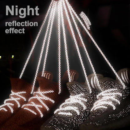 2 Pairs 4/25" Thick Round Relective Shoe Laces Saety Highlight Rope V1259-DP01-E-503