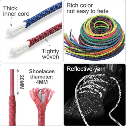 2 Pairs 4/25" Thick Round Relective Shoe Laces Saety Highlight Rope V1259-DP01-E-503