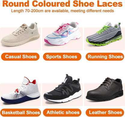 Round Shoelaces or Athletic Boot: Hiking Shoe Laces or Men&Women 2 Pair V1259-DP01-E-504