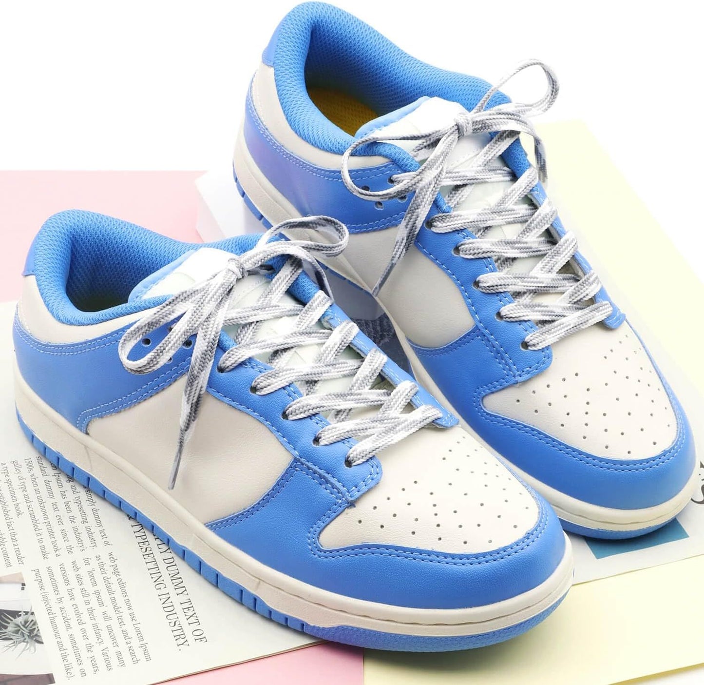 lat Colored Shoelaces or Sneakers: Thin Argyle Shoe Laces 2 Pair V1259-DP01-E-505