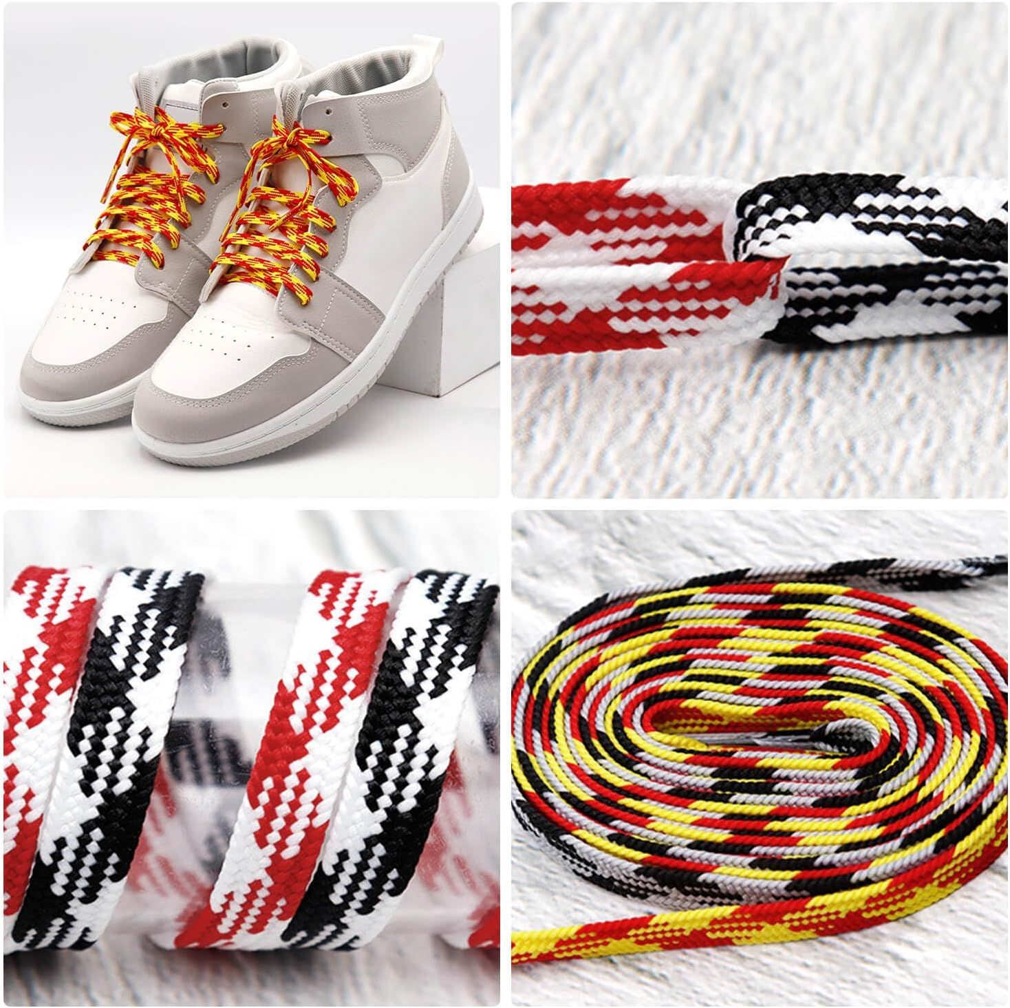lat Colored Shoelaces or Sneakers: Thin Argyle Shoe Laces 2 Pair V1259-DP01-E-505