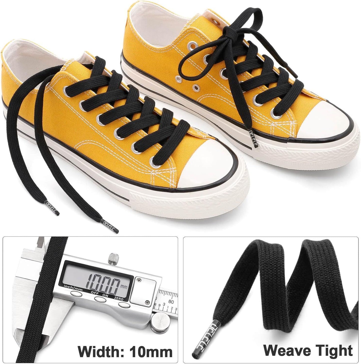 Sneakers lat Shoe Laces: 2/5 Inches Wide Athletic Replacement Shoelaces V1259-DP01-E-506