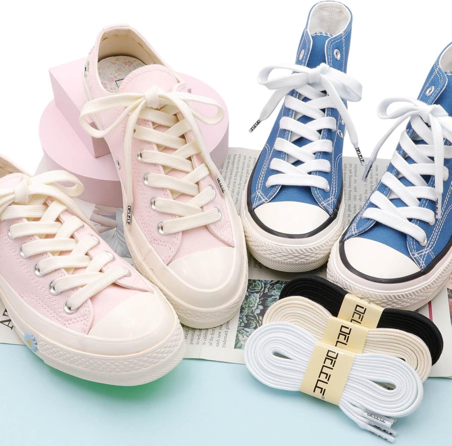 Sneakers lat Shoe Laces: 2/5 Inches Wide Athletic Replacement Shoelaces V1259-DP01-E-506