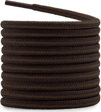 2 Pair Round Boot Laces Outdoor Hiking Walking Shoelaces Dual Coloured Striped Shoe Lace Work Shoe Strings V1259-DP01-E-507