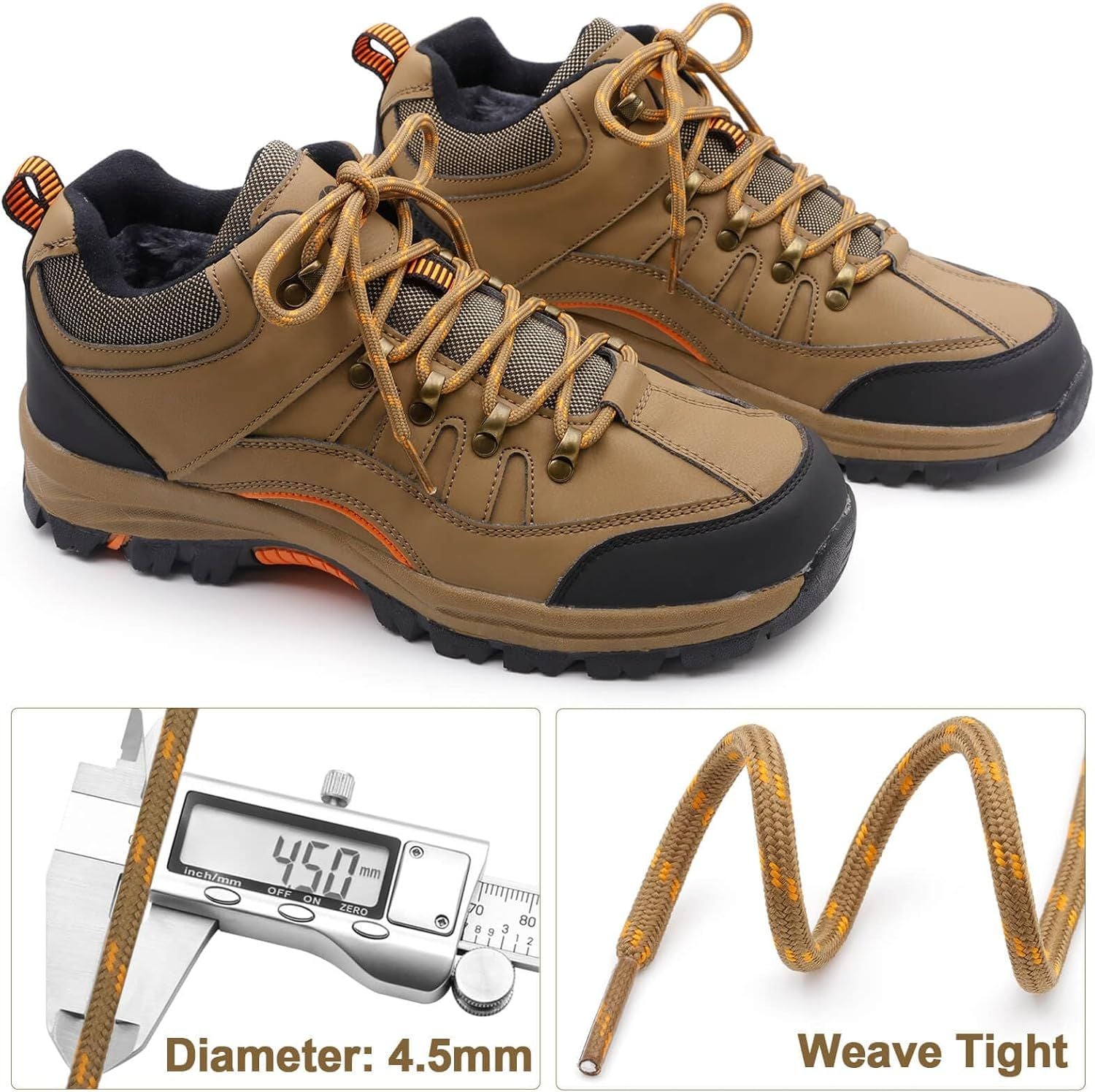 Round Work Boot Laces: Heavy Duty Hiking Shoe Laces or Boots 2 Pair V1259-DP01-E-508