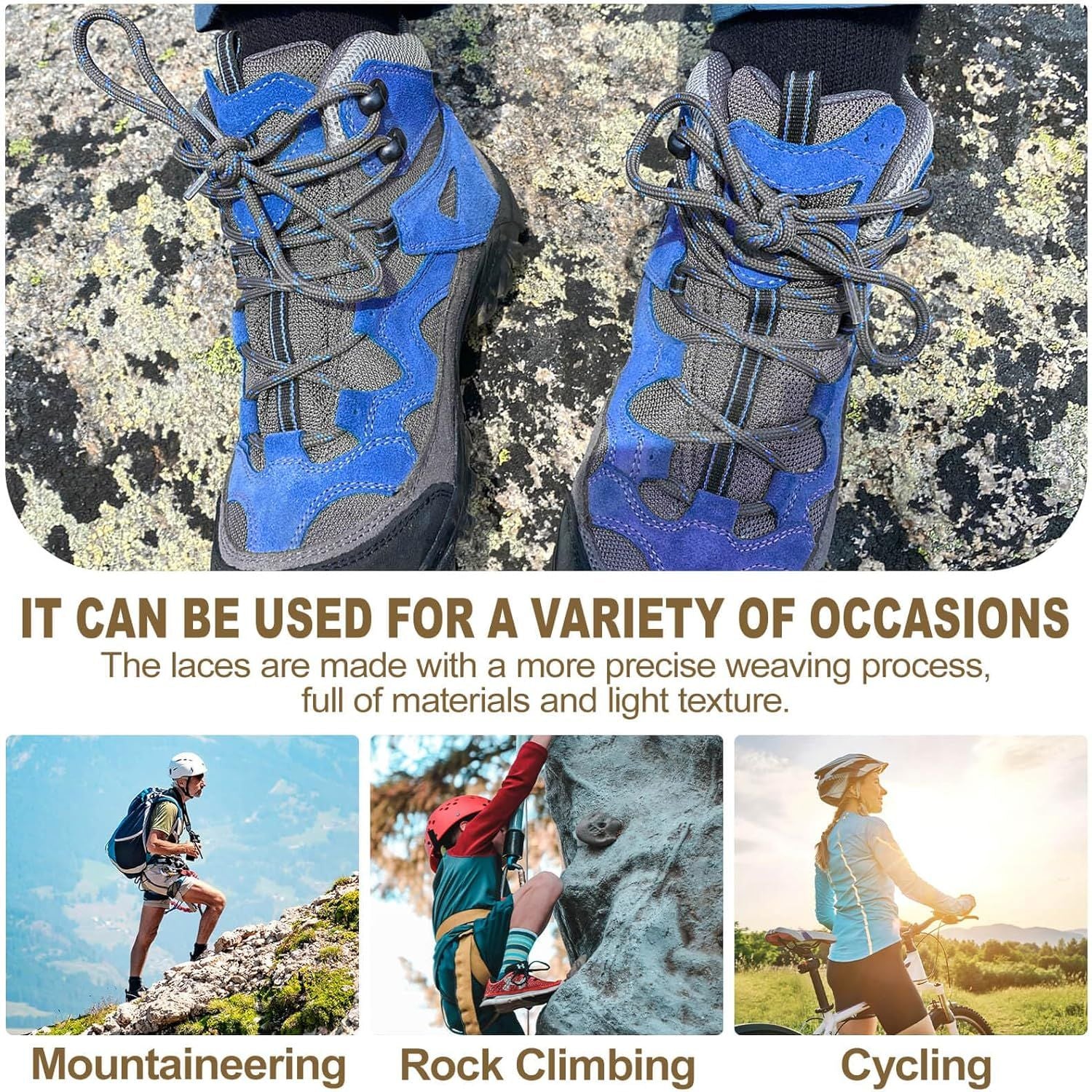 Round Work Boot Laces: Heavy Duty Hiking Shoe Laces or Boots 2 Pair V1259-DP01-E-508