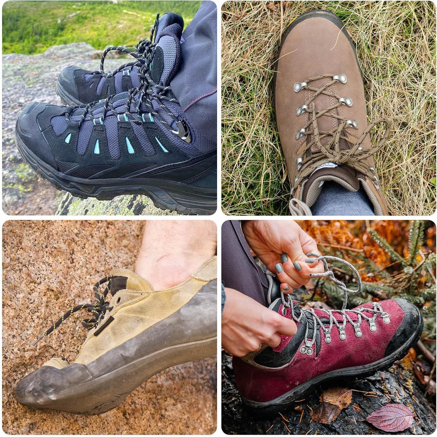 Round Work Boot Laces: Heavy Duty Hiking Shoe Laces or Boots 2 Pair V1259-DP01-E-508