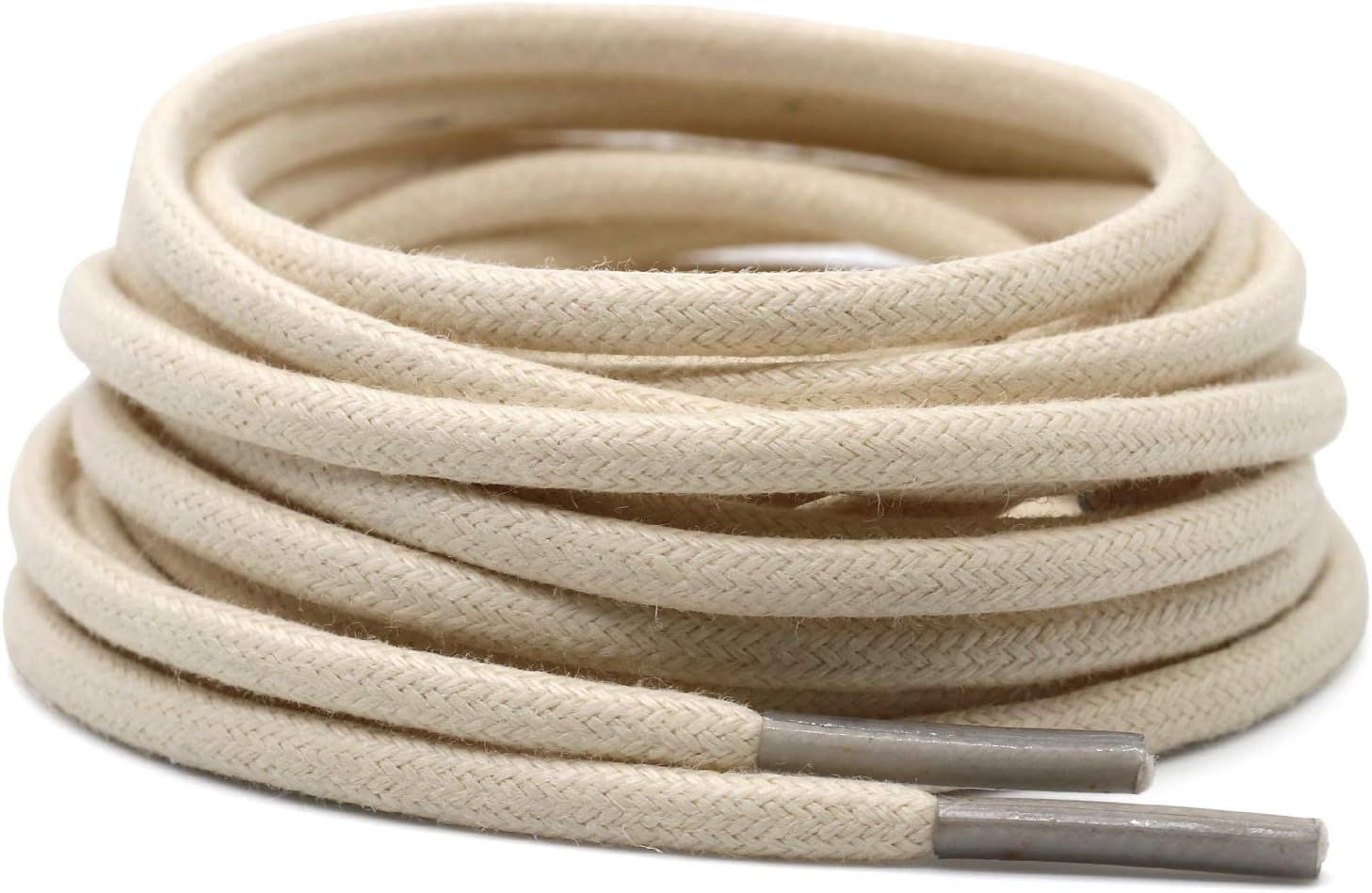 2 Pair Round Waxed Oxord Shoe Laces or Dress Shoes and Boots V1259-DP01-E-509