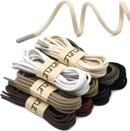 2 Pair Round Waxed Oxord Shoe Laces or Dress Shoes and Boots V1259-DP01-E-509