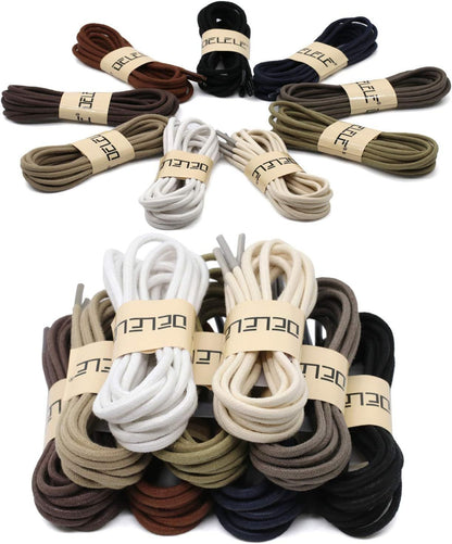 2 Pair Round Waxed Oxord Shoe Laces or Dress Shoes and Boots V1259-DP01-E-509