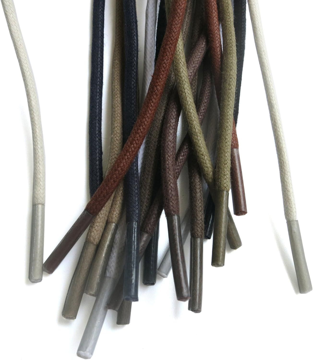 2 Pair Round Waxed Oxord Shoe Laces or Dress Shoes and Boots V1259-DP01-E-509