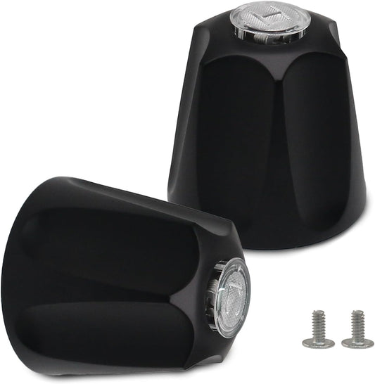 Biaungdo Black Shower Knob Replacement Set of 2, Bathtub Faucet Handles Include Hot and Cold Shower Knob for V1259-DP01-E-51