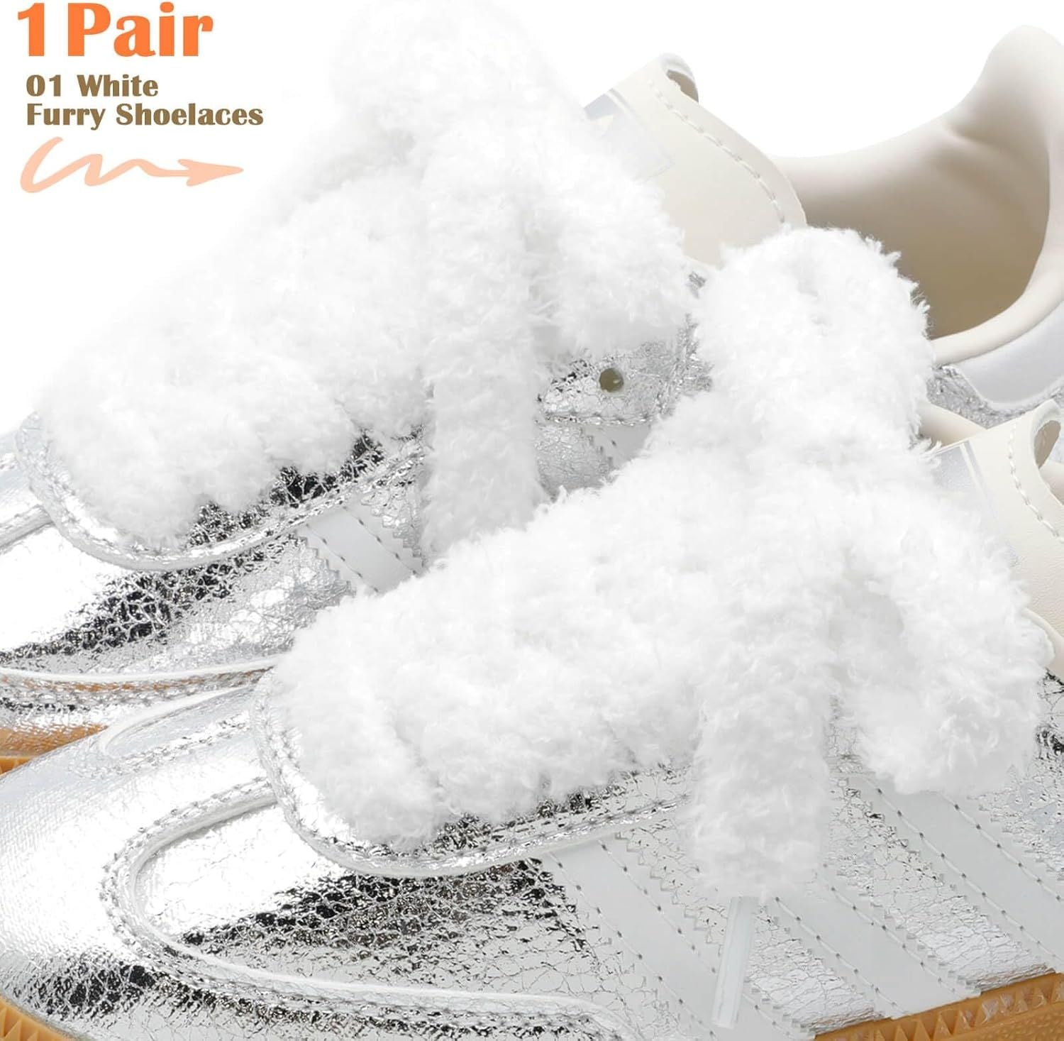 Sot lat uzzy Shoelaces: Wide Thick urry Shoe Laces or Sneakers 1 Pair V1259-DP01-E-510