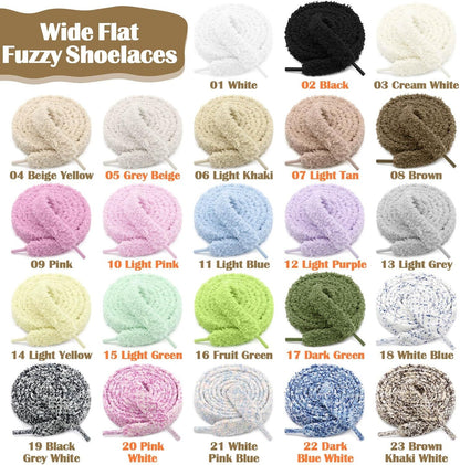 Sot lat uzzy Shoelaces: Wide Thick urry Shoe Laces or Sneakers 1 Pair V1259-DP01-E-510