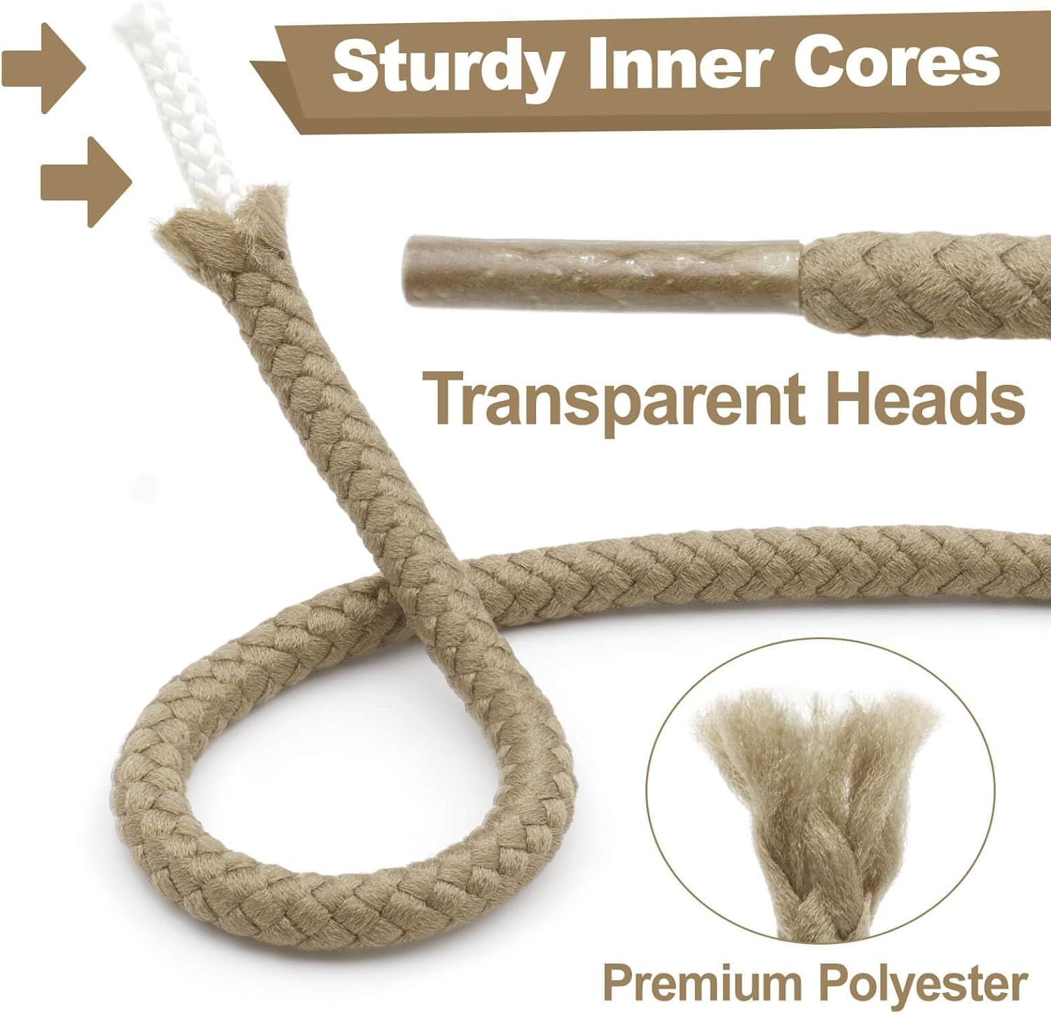 Round Braided Hiking Shoelaces: Work Climbing Shoe Laces or Boot 2 Pair V1259-DP01-E-511