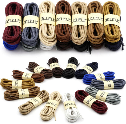 Round Braided Hiking Shoelaces: Work Climbing Shoe Laces or Boot 2 Pair V1259-DP01-E-511