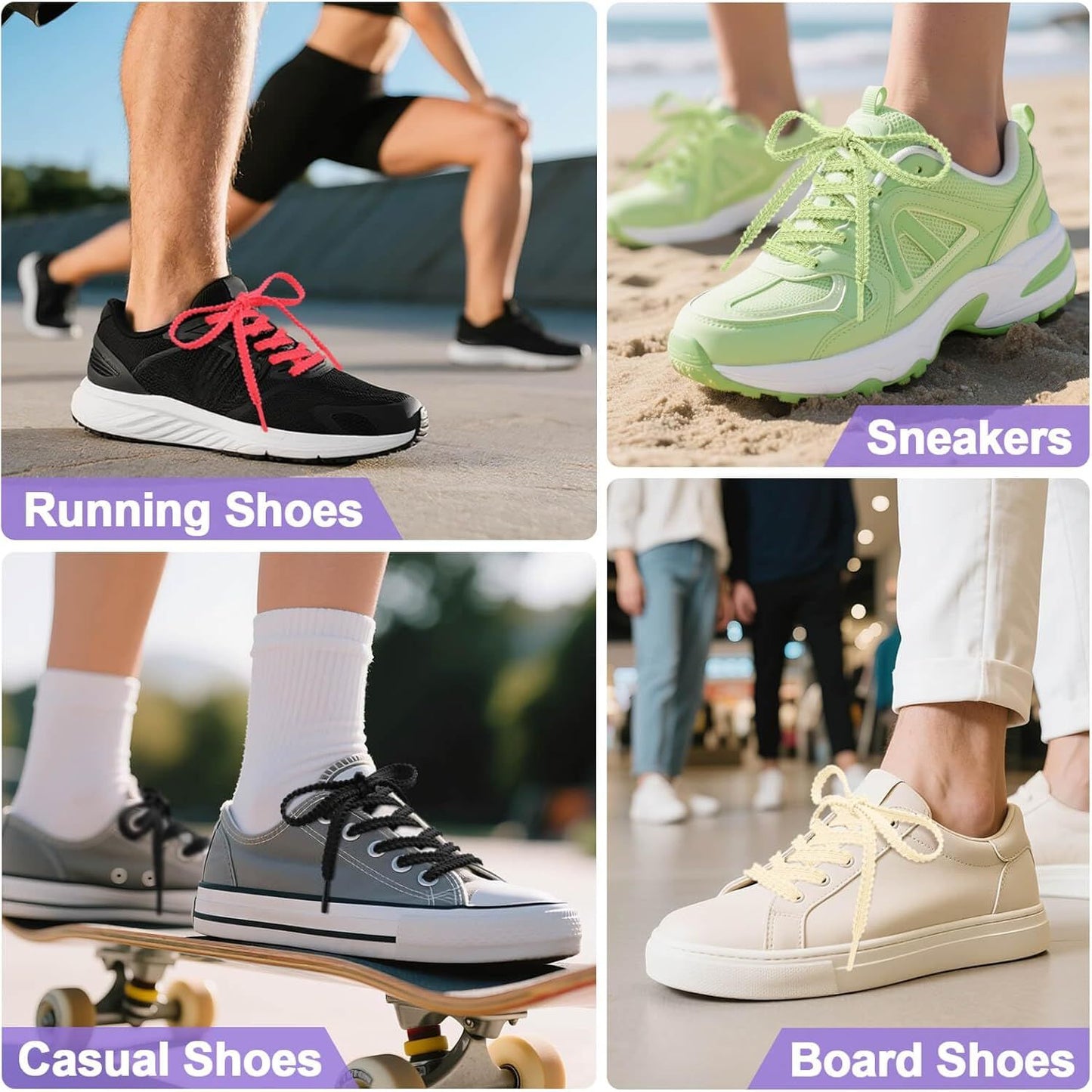 Thick lat Shoe Laces: Replacement Athletic Shoelaces or Sneakers(2Pair) V1259-DP01-E-512