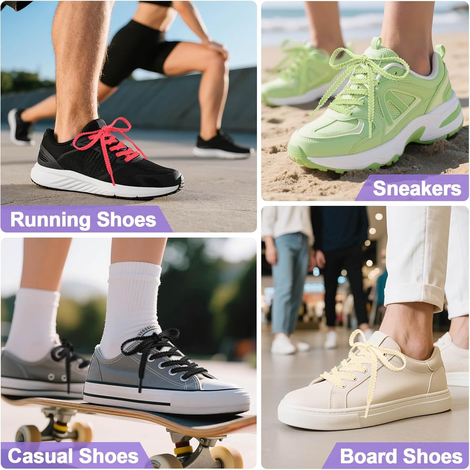 Thick lat Shoe Laces: Replacement Athletic Shoelaces or Sneakers(2Pair) V1259-DP01-E-512