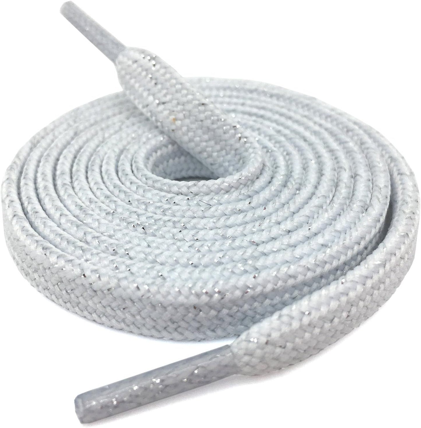 Thick lat Shoelaces Gold Silver Silk Tightly Woven Shoe Laces 2 Pair V1259-DP01-E-513